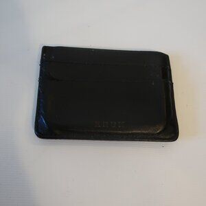 Mens Kruk Black Leather Credit Card Wallet